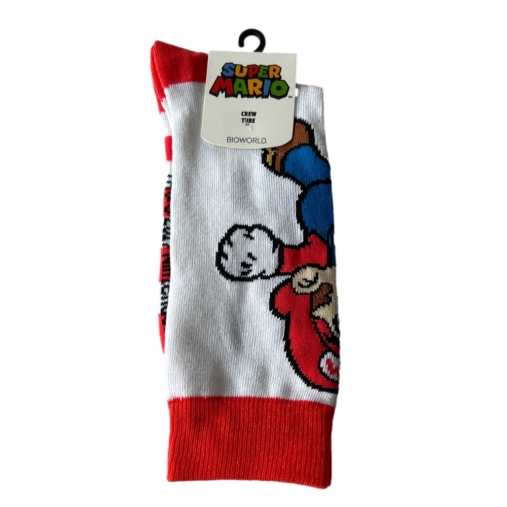 Nintendo Super Mario Crew Tube Socks New In Package Men’s Size 10-13